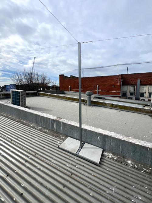 anchor point on a industrial roof with secure standing