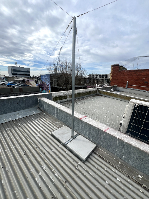 fruit tree protection with anchors for a roof garden